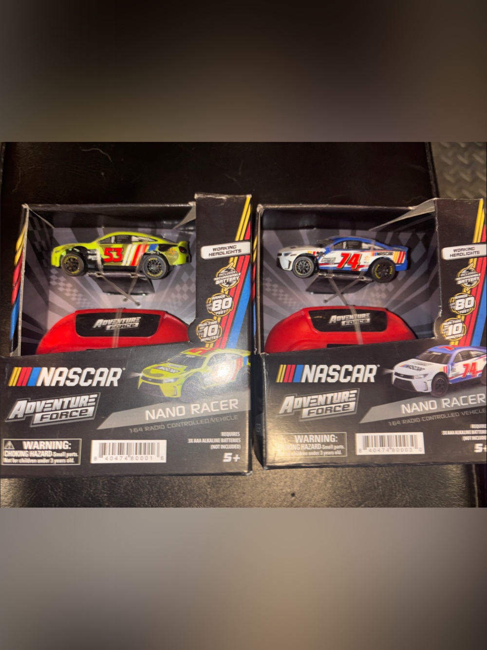 Nascar Nano Racer 2-Pack Remote Cars in Lime Green and White